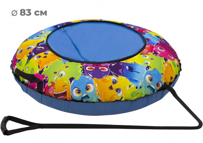 Тюбинг-ватрушка ТяниТолкай "Slime", санки надувные с камерой, ткань Oxford, 83 см