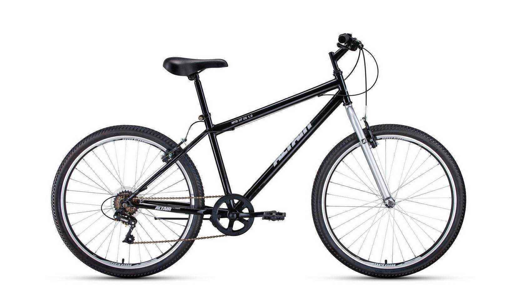 ALTAIR MTB HT 26 1.0 (26" 7 ск. рост 19") 2020-2021, черный/желтый, RBKT1MN66006