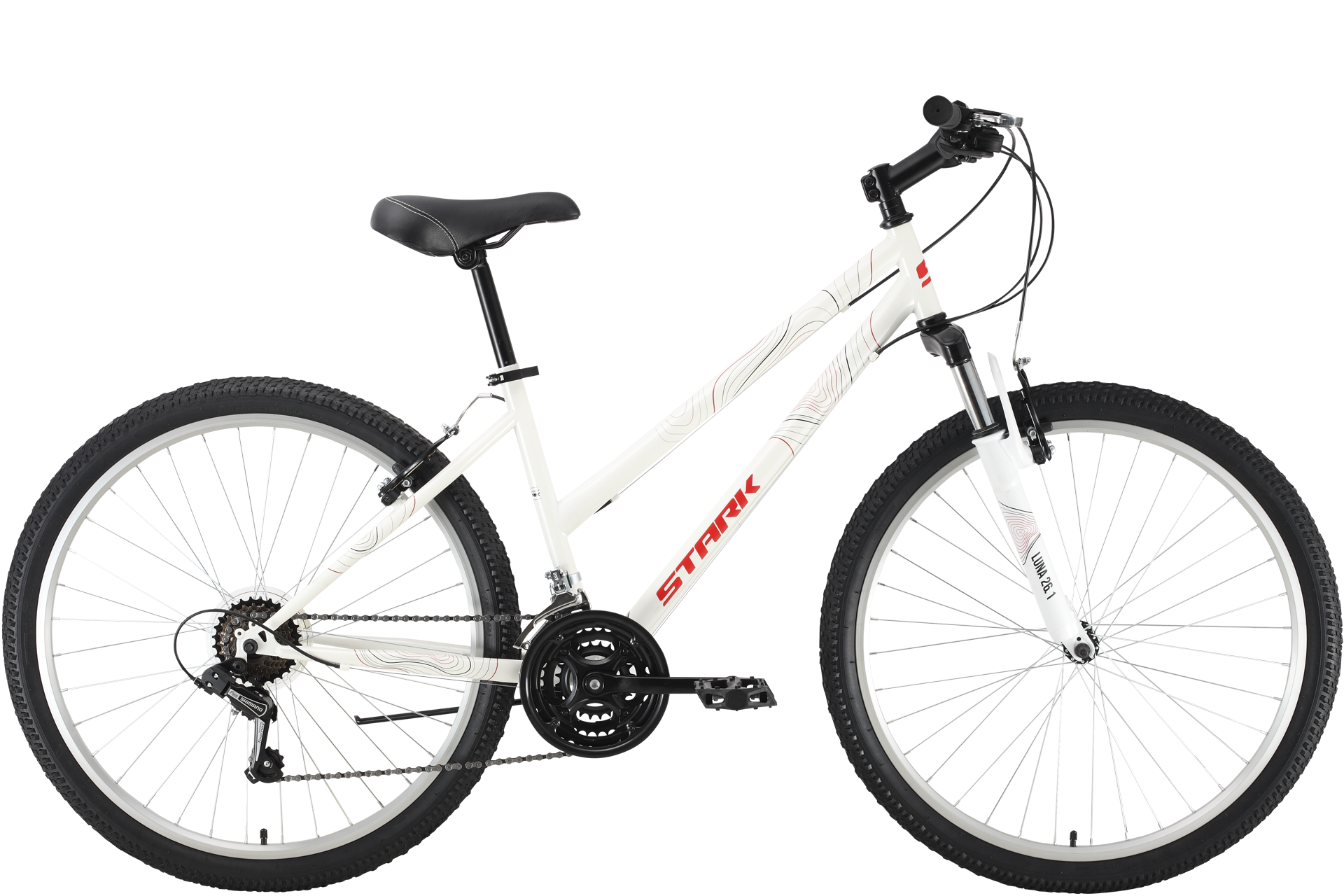 Велосипед Stark'22 Luna 26.1 V Steel (16", белый/красный, МК-00042794 S(16")(HQ-0005209), .)