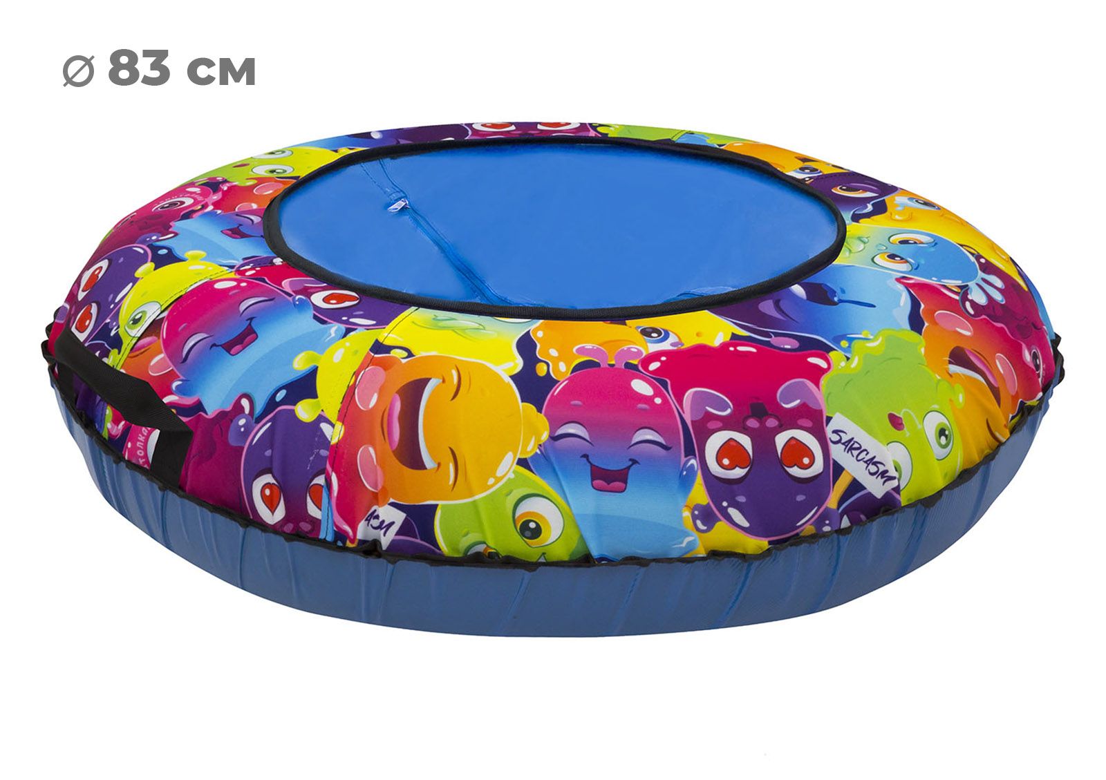 Тюбинг-ватрушка ТяниТолкай "Slime", санки надувные с камерой, ткань Oxford, 83 см