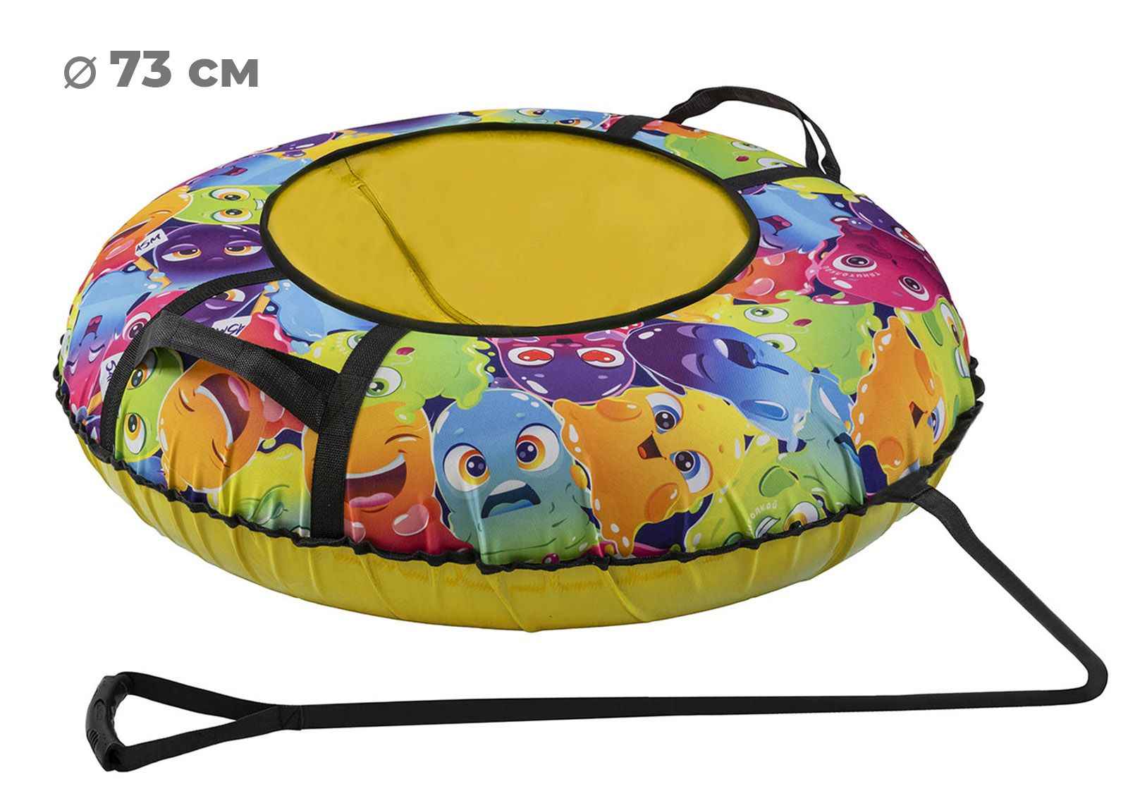 Тюбинг-ватрушка ТяниТолкай "Slime", санки надувные с камерой, ткань Oxford, 73 см