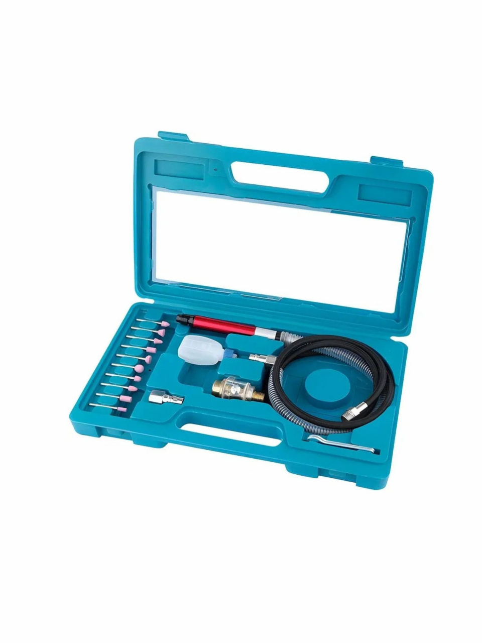 Пневматический гравер REDBO RP-7819 (3 мм., 57л.мин. гибкий вал, комплект насадок 10шт., лубрикатор,