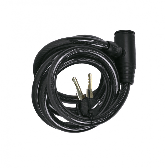 Замок противоугонный GК102-102, Ф12*1800см(72'), трос в оплётке, 2 ключа, Чёрный HQ-0004221