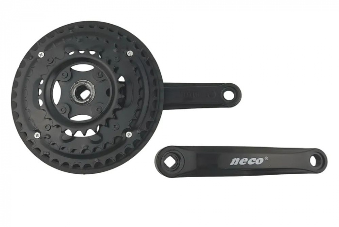 Велосипедные шатуны NECO, 42х34х24, 170 мм, квадрат, защита, черный