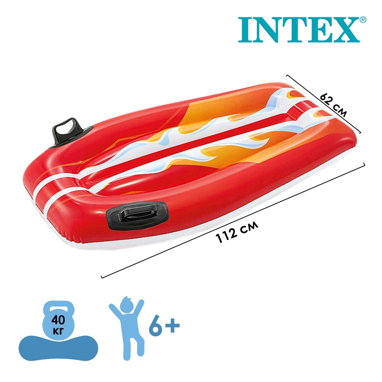 Доска для плавания INTEX, надувная, 58165NP