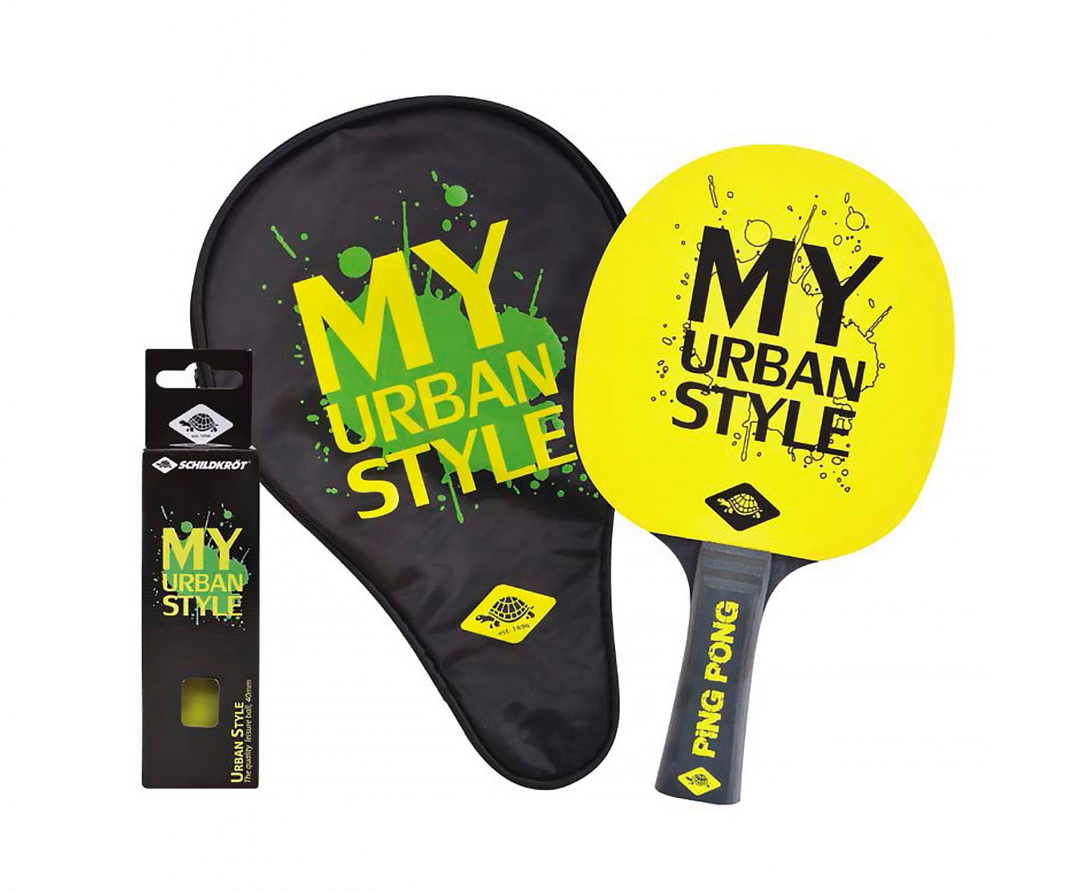 Набор DONIC - Schildkr t URBAN SET (1 ракетка, 4 мяча), 788485