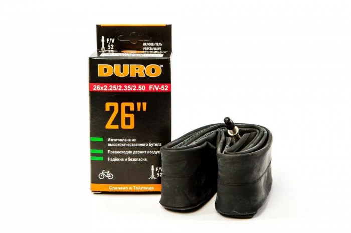 Велосипедная камера DURO 26", 26х2.25/2.35/2.50 F/V, бутил (французский ниппель)