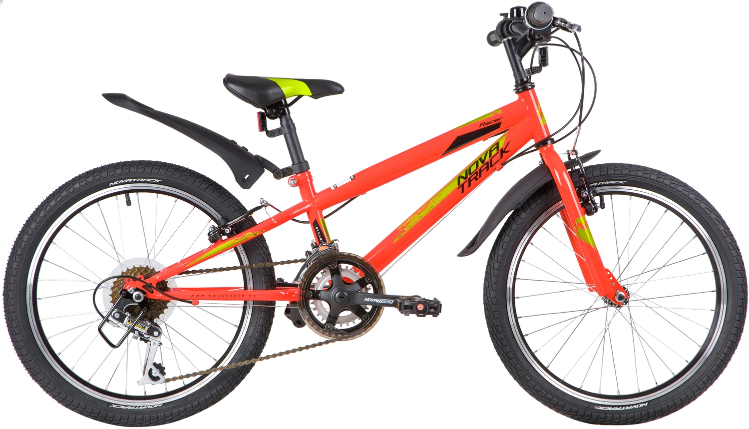 Подростковый велосипед NOVATRACK 20" RACER, красный, V-Brake