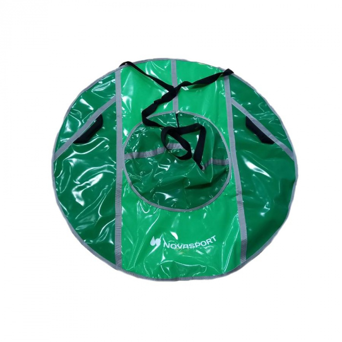 NovaSport Санки надувные, тюбинг тент без камеры, 110 см, серый/темно-зеленый светло-зеленый