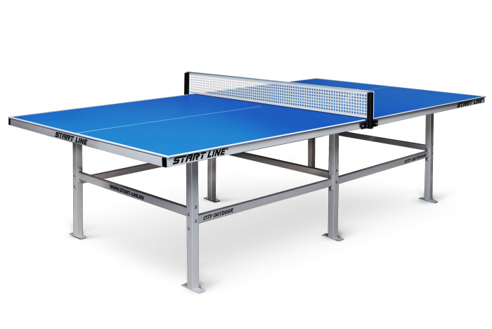 Теннисный стол всепогодный City Outdoor blue любительский, с встроенной сеткой
