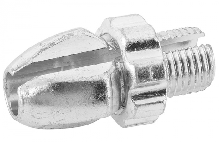 Регулятор натяжения троса F30 под резьбу М10, алюминиевый серебристый/530076