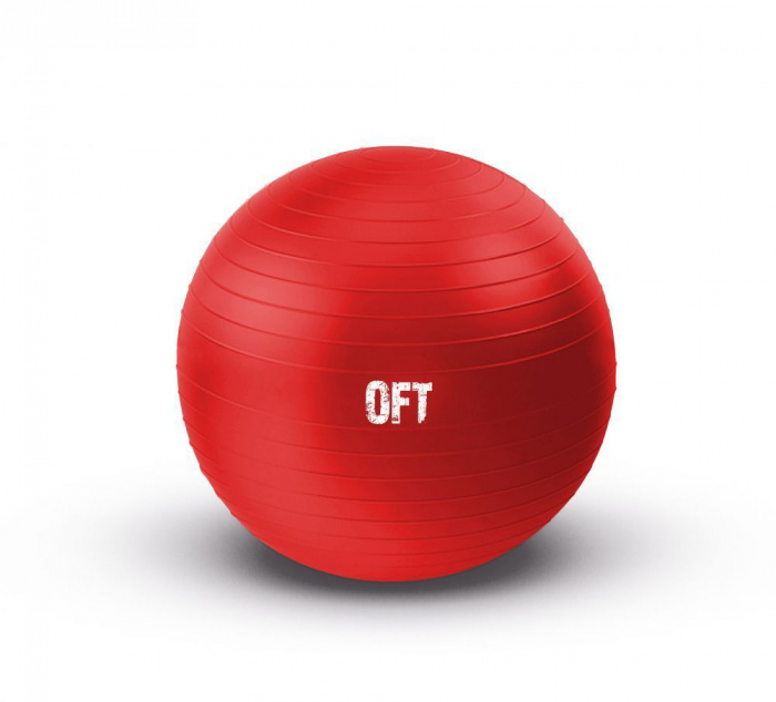 Гимнастический мяч Original FitTools 65 см с насосом красный