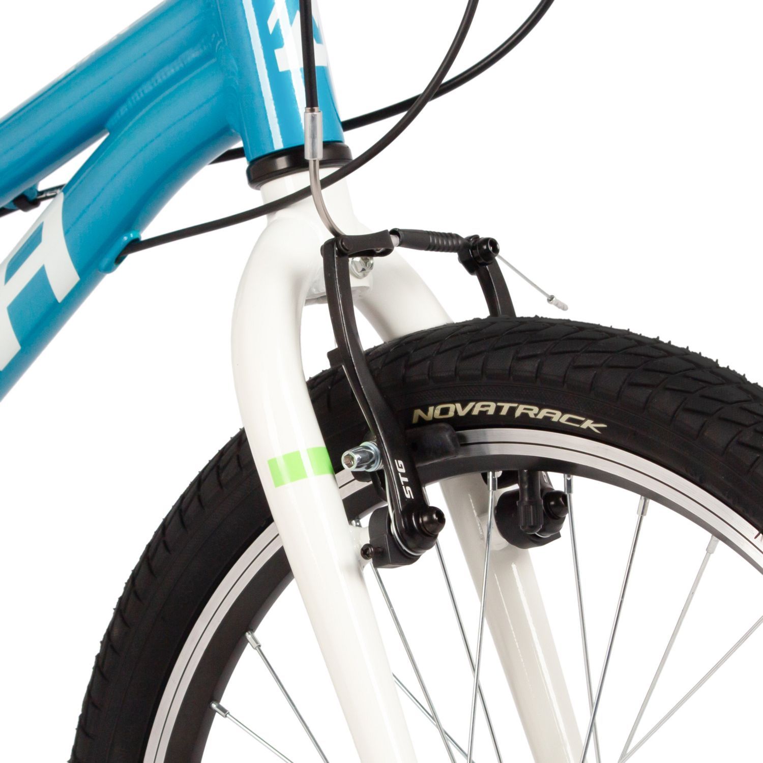 Велосипед NOVATRACK 20" KATRINA, алюм., голубой-салатовый, 6-скор, Shimano/Microshift V-brake