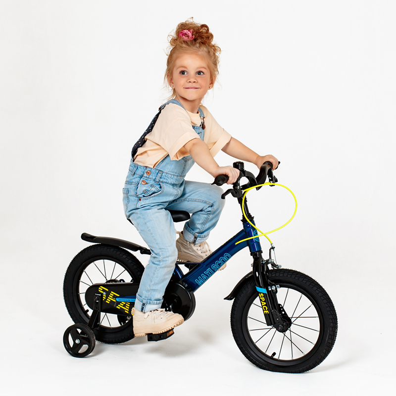 Велосипед двухколесный детский Maxiscoo "Space" 2022 Стандарт Плюс 14", Синий