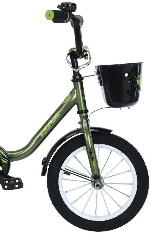 Детский велосипед Black Aqua 1204, 12", с корзиной, хаки