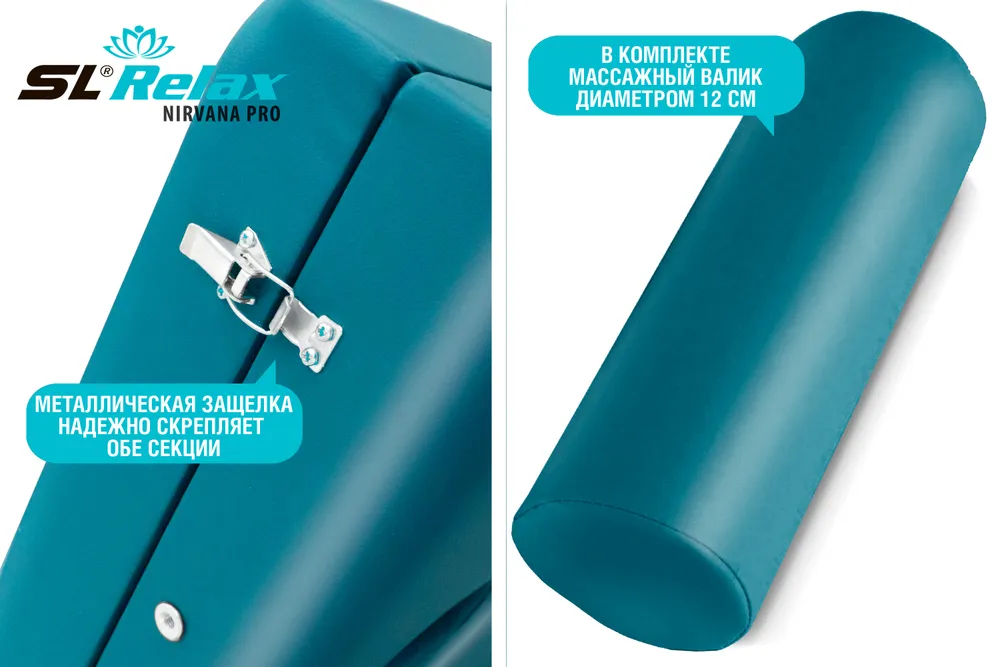 Массажный стол SL Relax Nirvana Pro, бирюзовый
