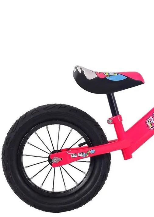 Детский беговел Black Aqua 123 12", розовый неон