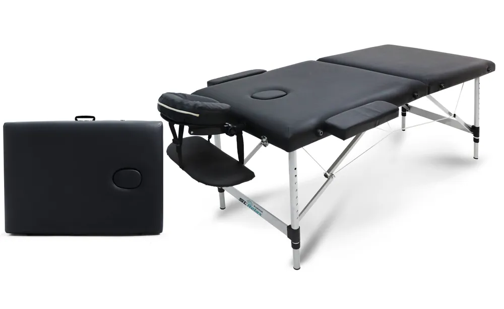 Массажный стол SL Relax Aluminium, черный