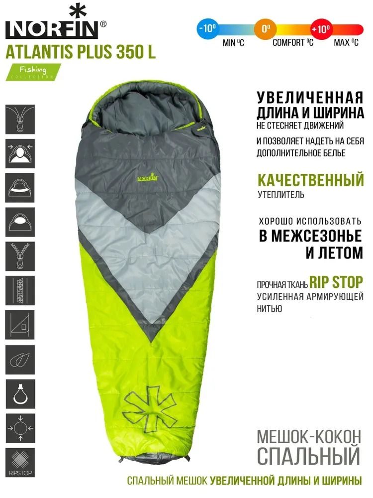 Мешок-кокон спальный Norfin ATLANTIS PLUS 350 R (NF-30120)