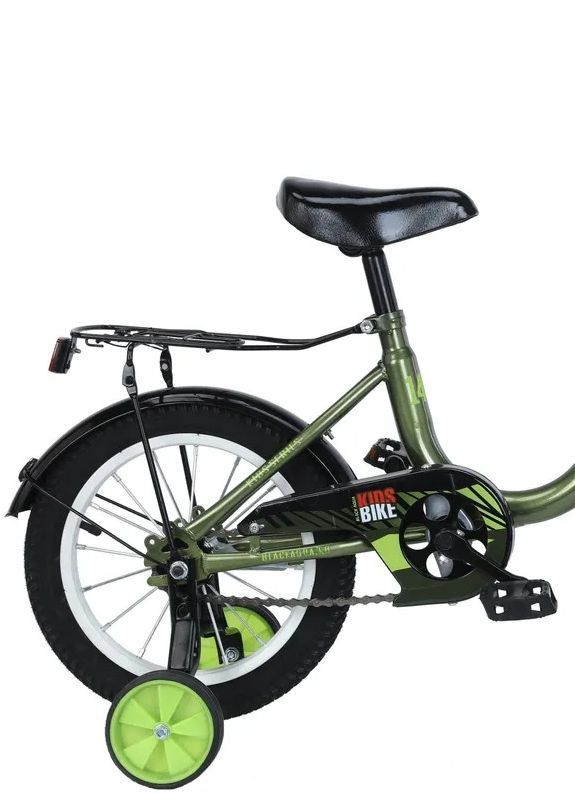 Детский велосипед Black Aqua 1204, 12", с корзиной, хаки