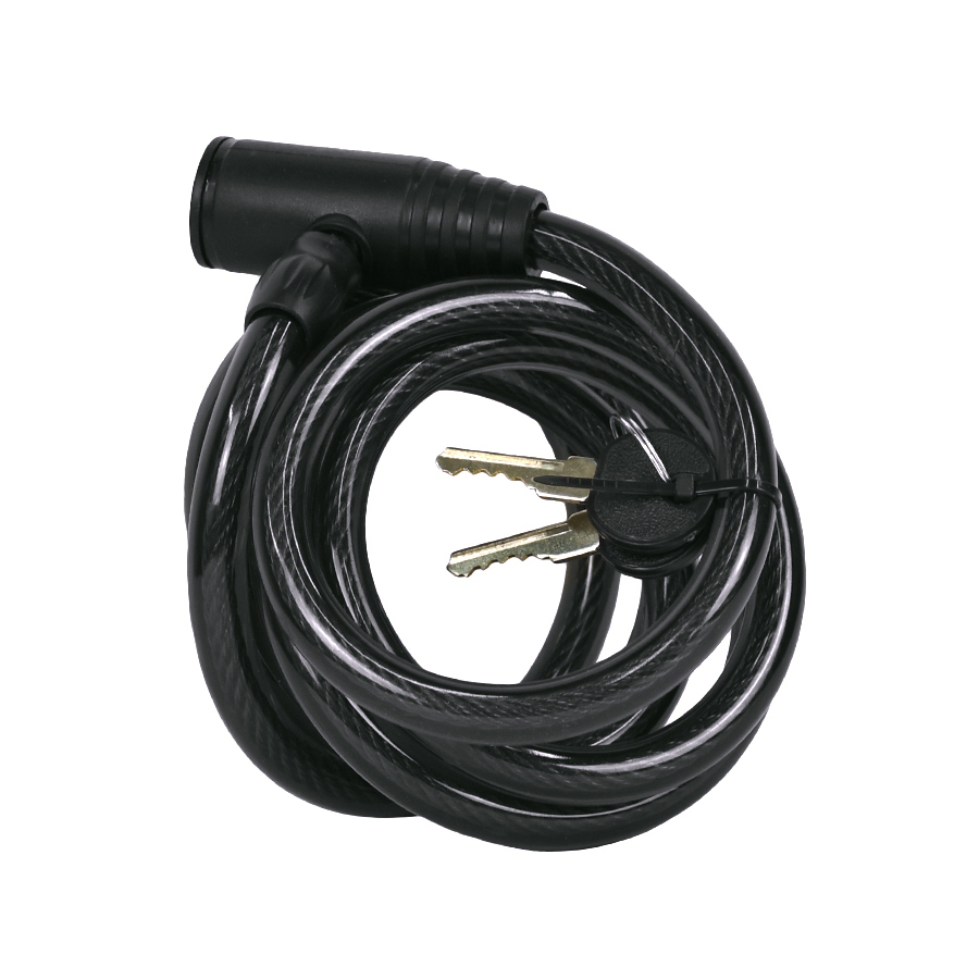 Замок противоугонный GК102-102, Ф12*1800см(72'), трос в оплётке, 2 ключа, Чёрный HQ-0004221