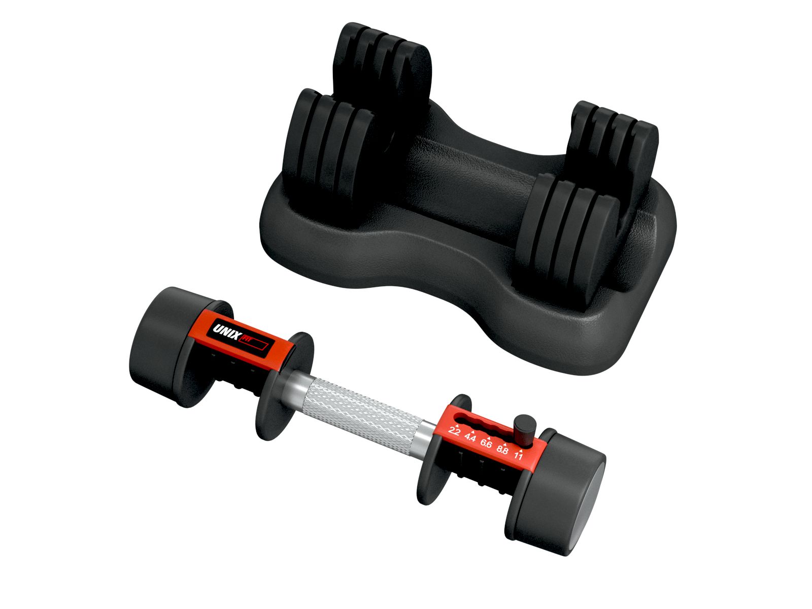 Гантель регулируемая UNIX Fit 11 кг черная, 11