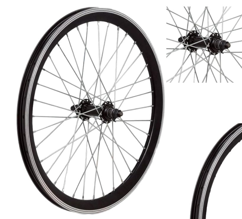 Велосипедное колесо VENTURA, 20", двойной обод, переднее (гайка)