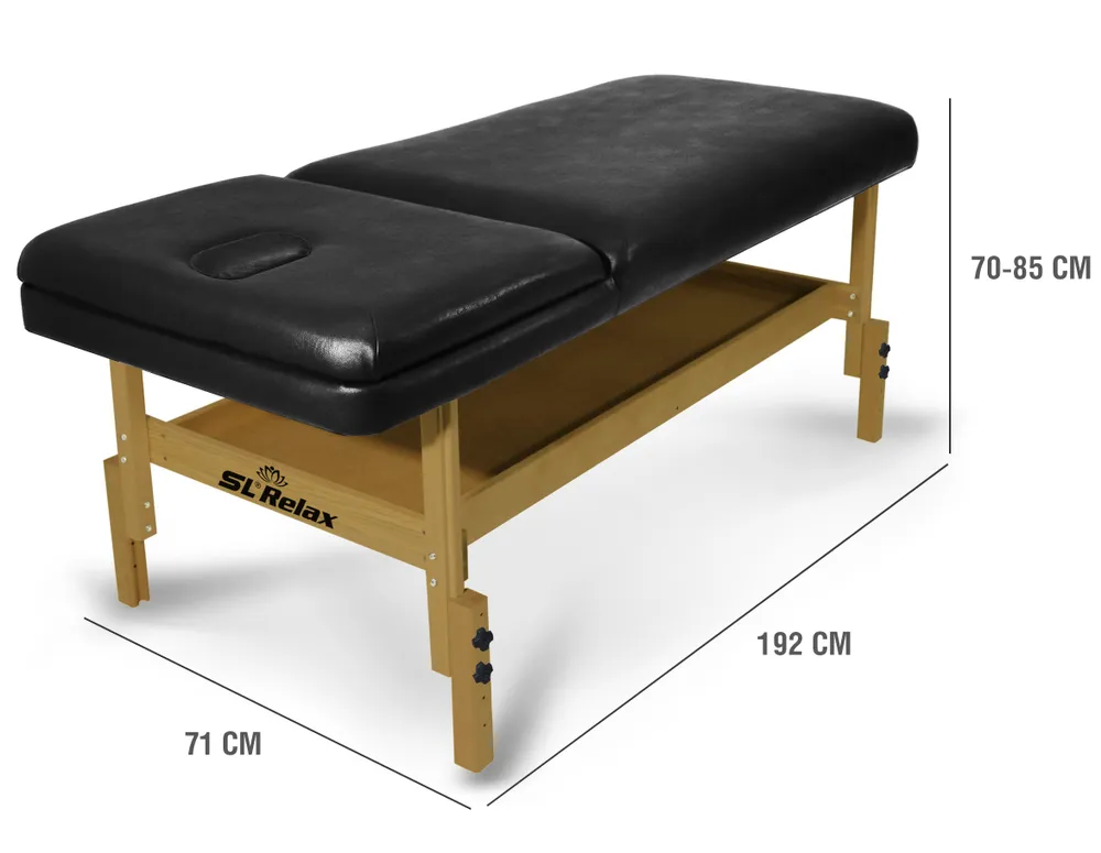 Массажный стол SL Relax Comfort кожа №6, черный