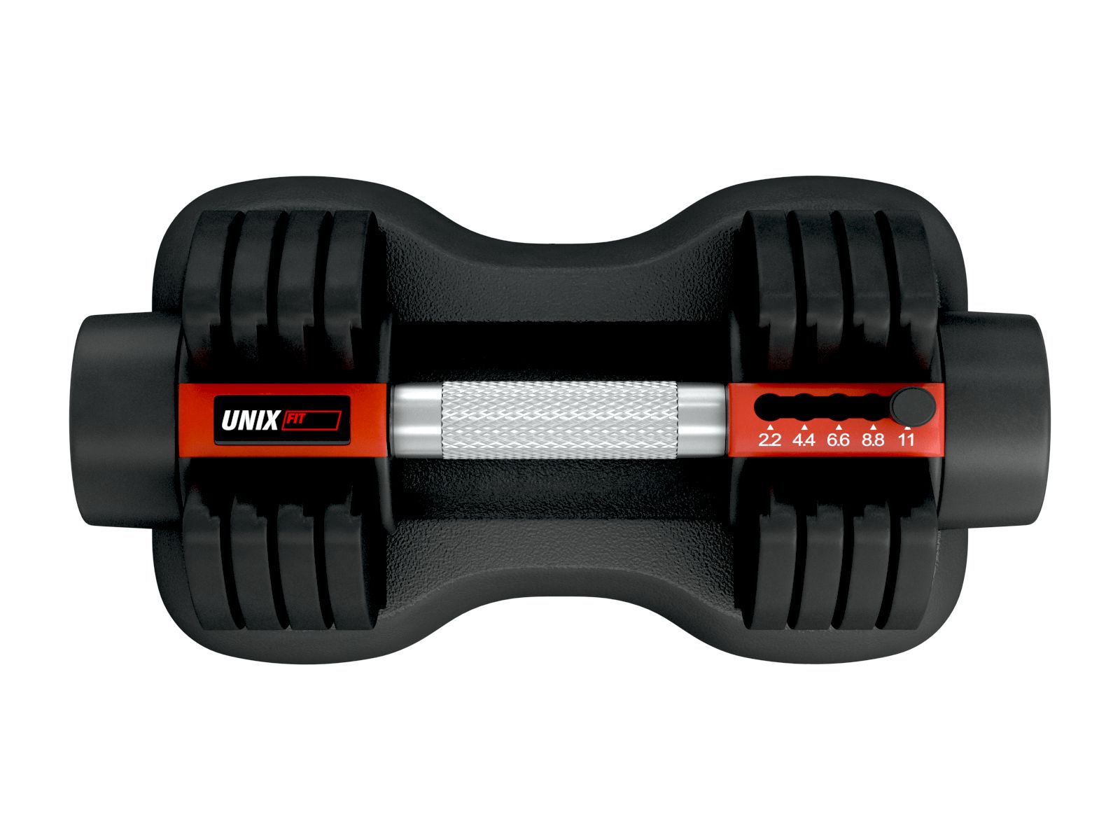 Гантель регулируемая UNIX Fit 11 кг черная, 11