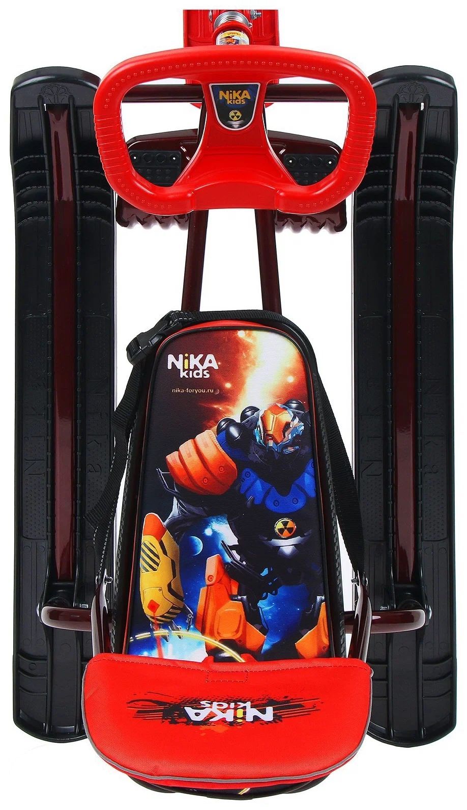 Снегокат для детей Тимка "Спорт 4-1", складная спинка, поворотный руль, трос (робот)