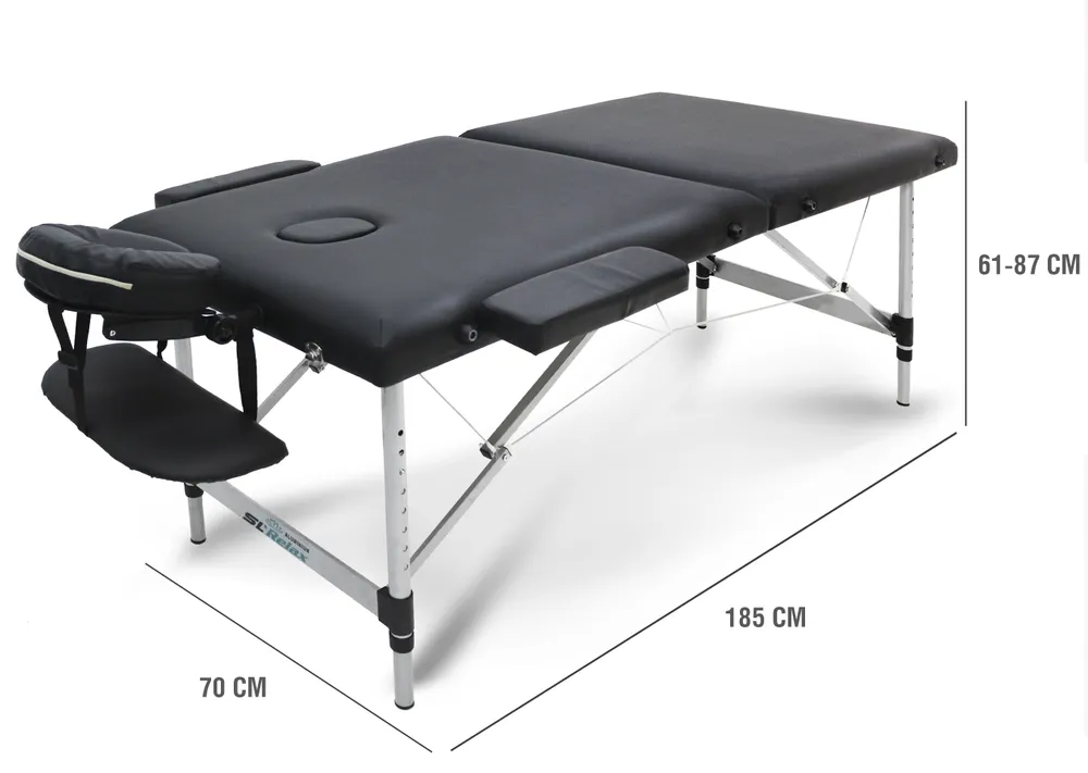 Массажный стол SL Relax Aluminium, черный