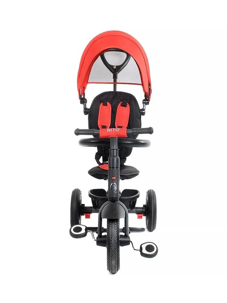 Велосипед трехколесный с ручк. упр., 10-8 дюйм, QPlay складной, красный, QA6R