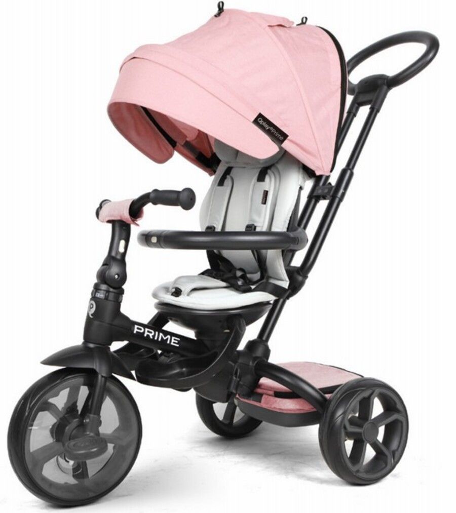 Велосипед трехколесный с ручкой управления, 10,5-8,5 дюйм, Qplay Prime, розовый, Prime1P