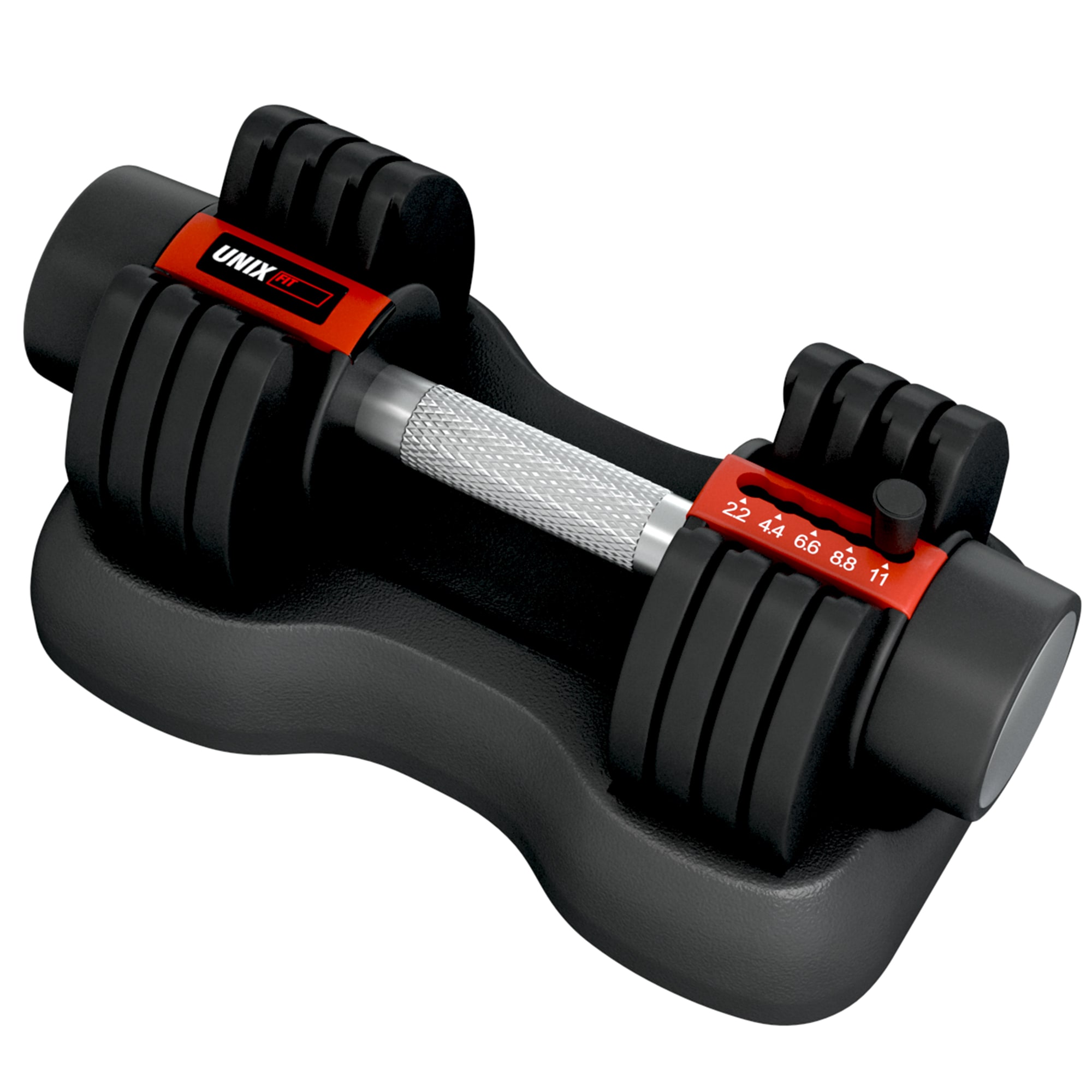 Гантель регулируемая UNIX Fit 11 кг черная, 11