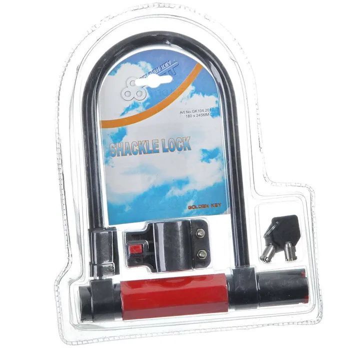 Замок противоугонный D-образный с ключом диаметр 180х245 мм Х66518