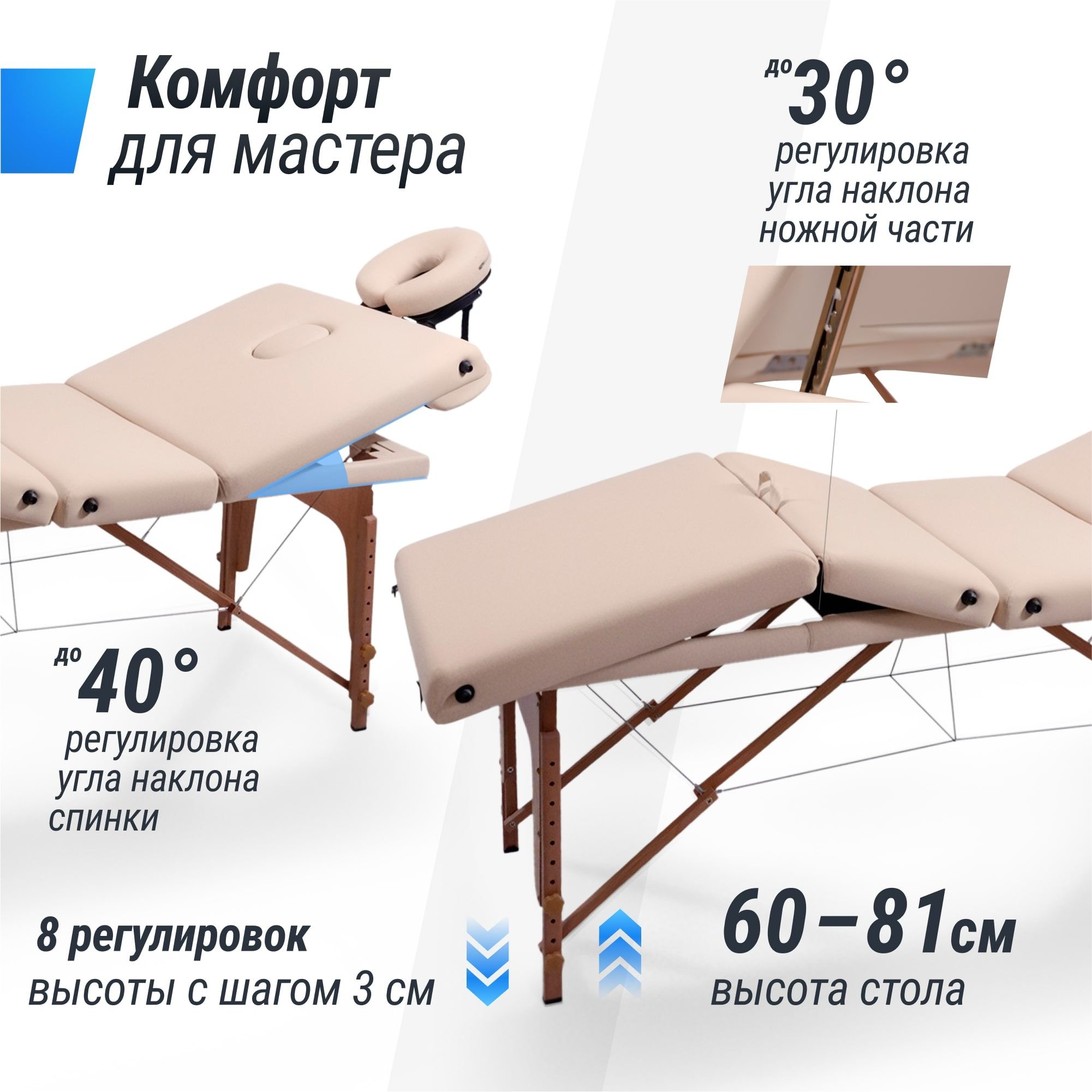 Массажный стол UNIX Premium Cream