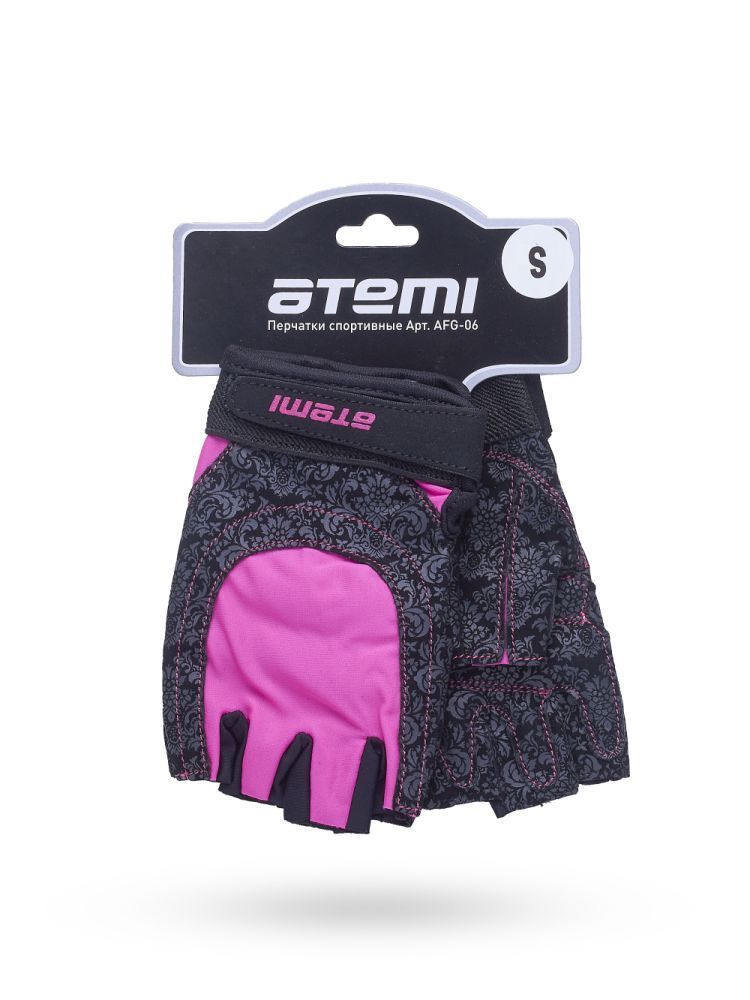 Перчатки для фитнеса Atemi, AFG06PXS, черно-розовые, размер XS