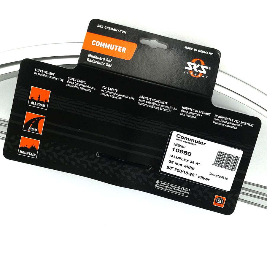 Комплект велосипедных крыльев SKS Commuter Classic Narrow 28" серебро/10980