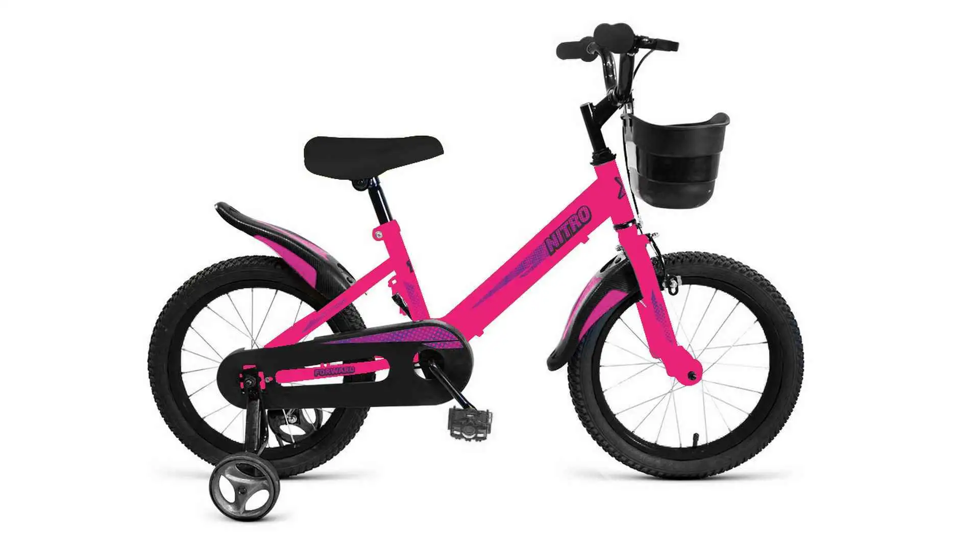 Велосипед FORWARD NITRO 16 (16" 1 ск.) 2023, ярко-розовый	IB3FS1129BPKXXX (IB3FS1129BPKXXX, 2023, 16", ярко-розовый, .)
